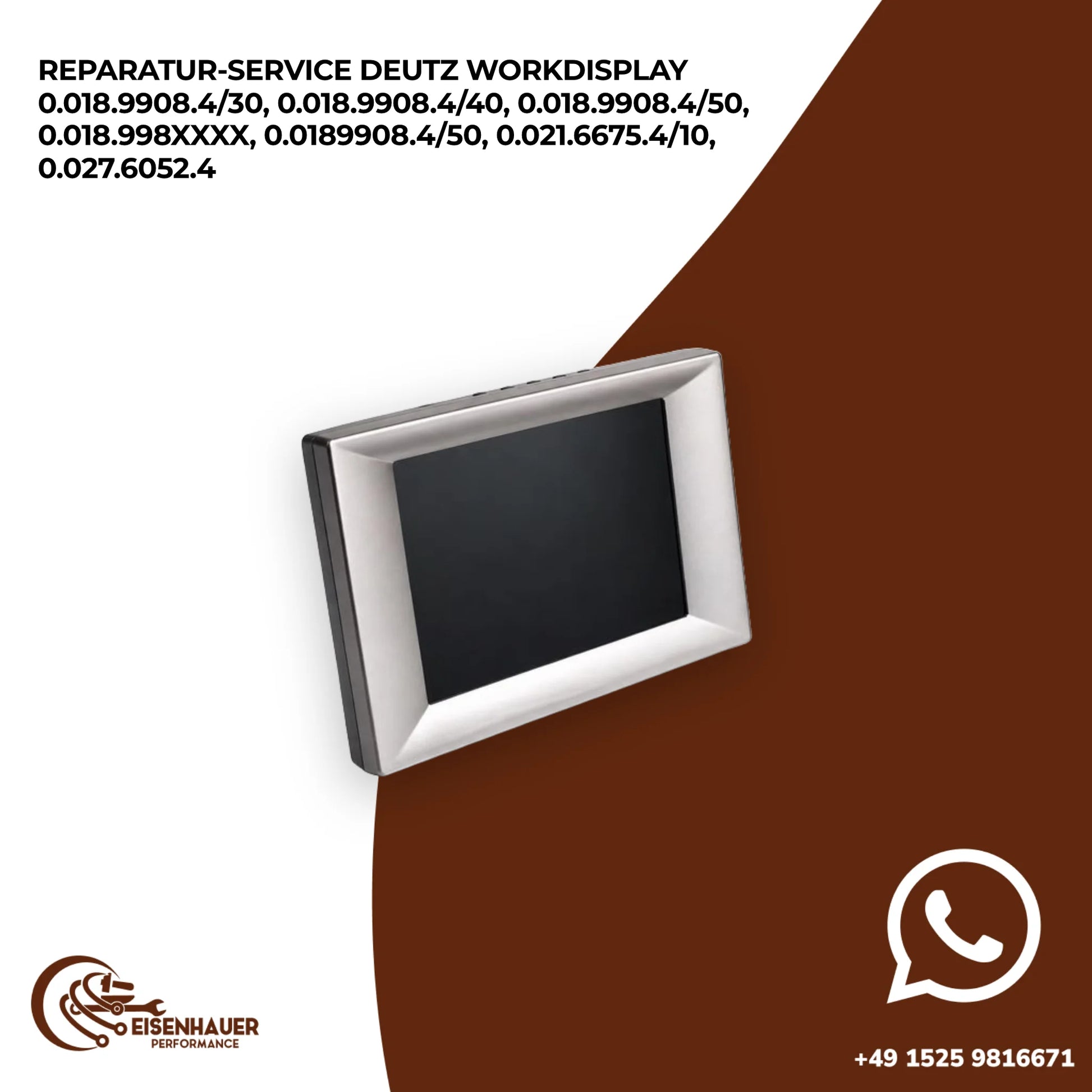 Reparatur Service Deutz Workdisplay 0.018.9908.4/30, 0.018.9908.4/40, 0.018.9908.4/50, 0.018.998XXXX, 0.018…
