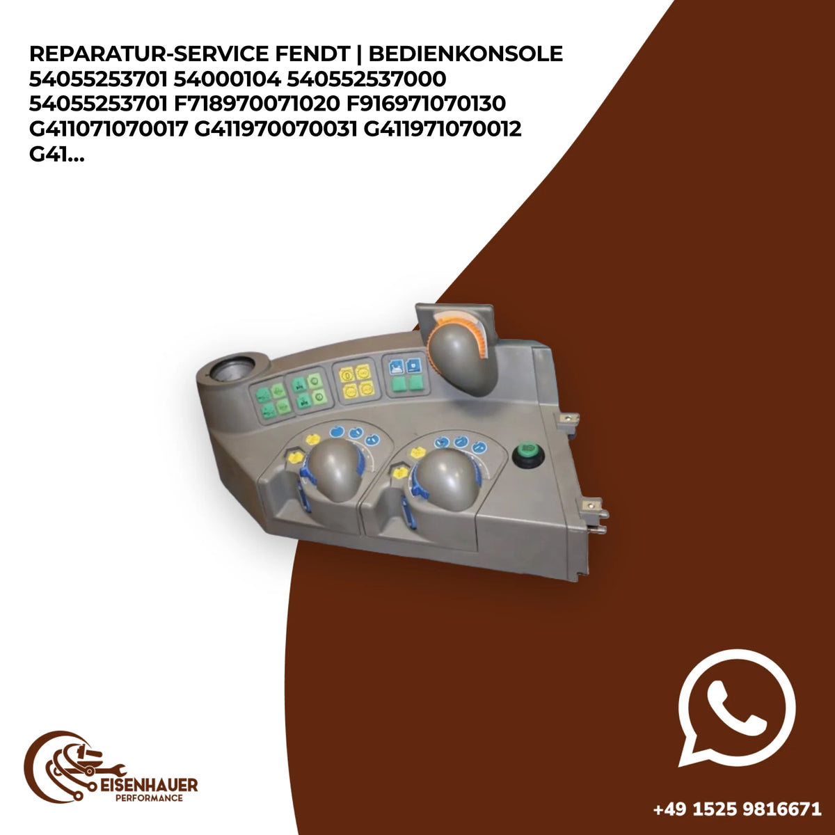 Reparatur Service Fendt | Bedienkonsole 54055253701 54000104 540552537000 54055253701 F718970071020 F916971…