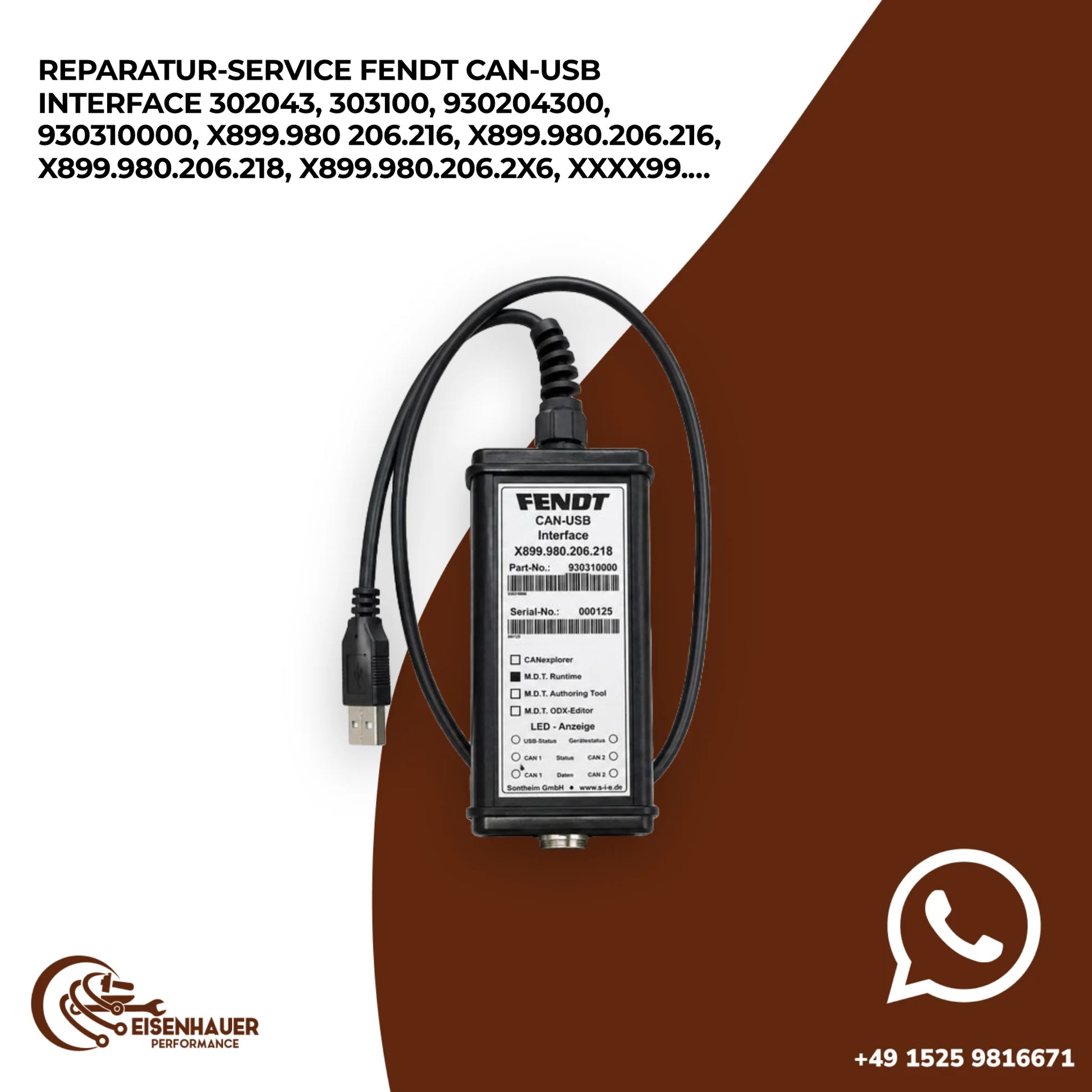 Reparatur Service Fendt CAN-USB Interface 302043, 303100, 930204300, 930310000, X899.980 206.216, X899.980.…