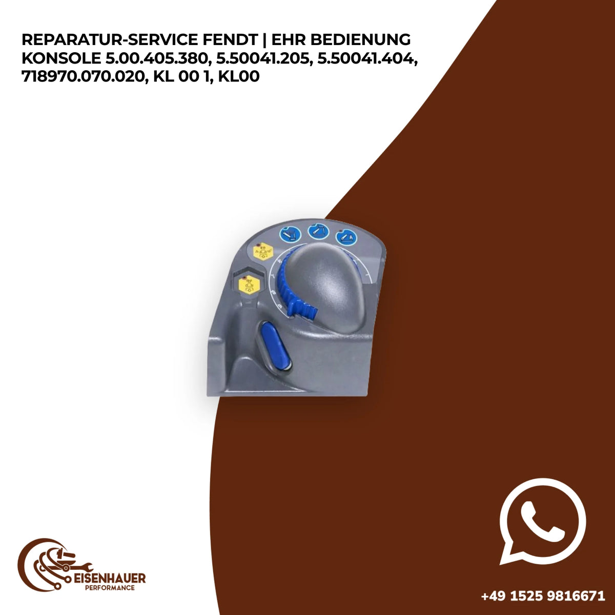 Reparatur Service Fendt | EHR Bedienung Konsole 5.00.405.380, 5.50041.205, 5.50041.404, 718970.070.020, KL…