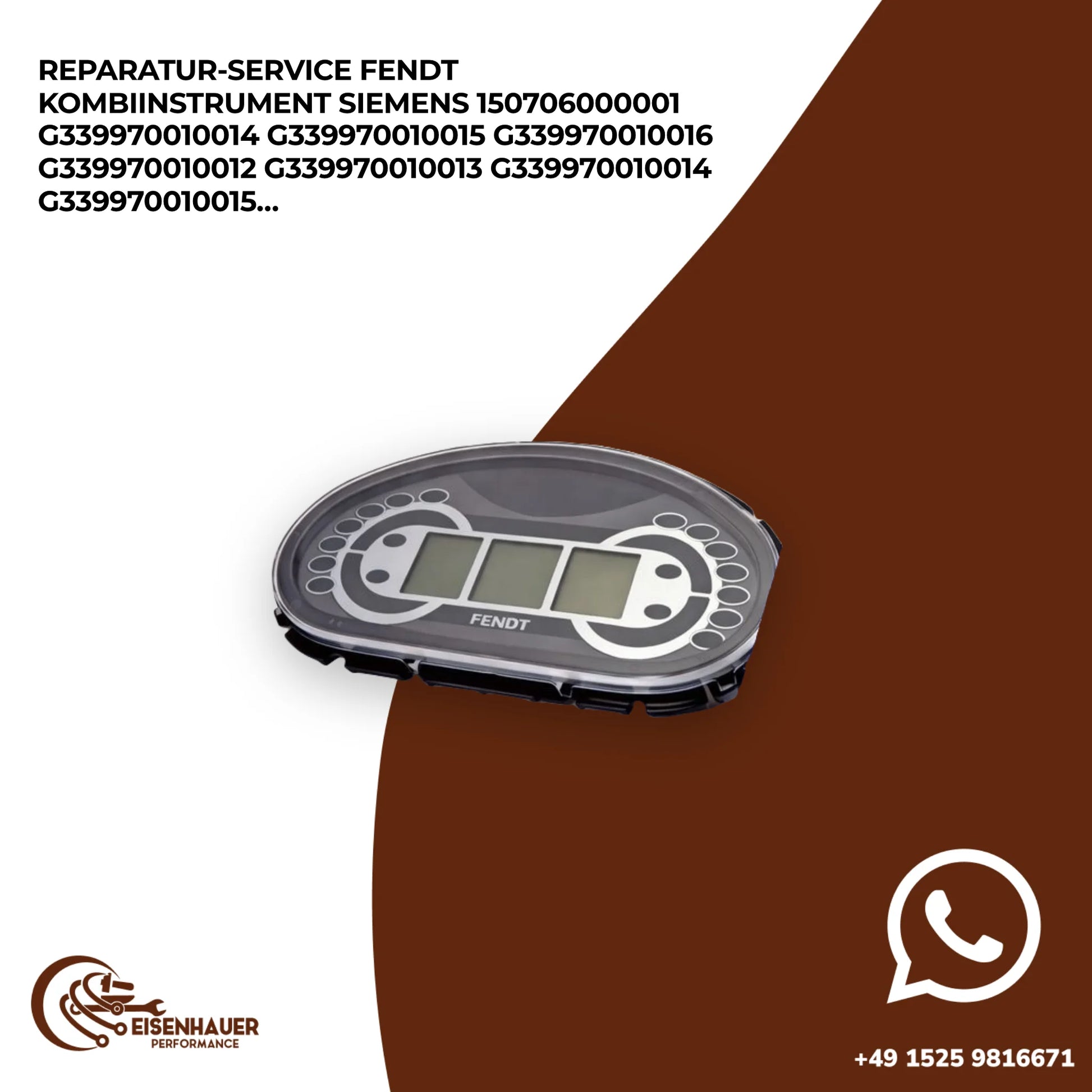 Reparatur Service Fendt Kombiinstrument Siemens 150706000001 G339970010014 G339970010015 G339970010016 G339…