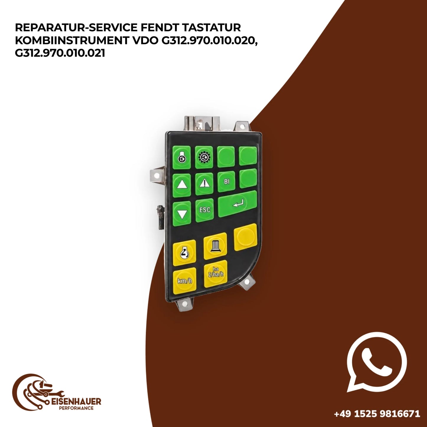 Reparatur Service Fendt Tastatur Kombiinstrument VDO G312.970.010.020, G312.970.010.021