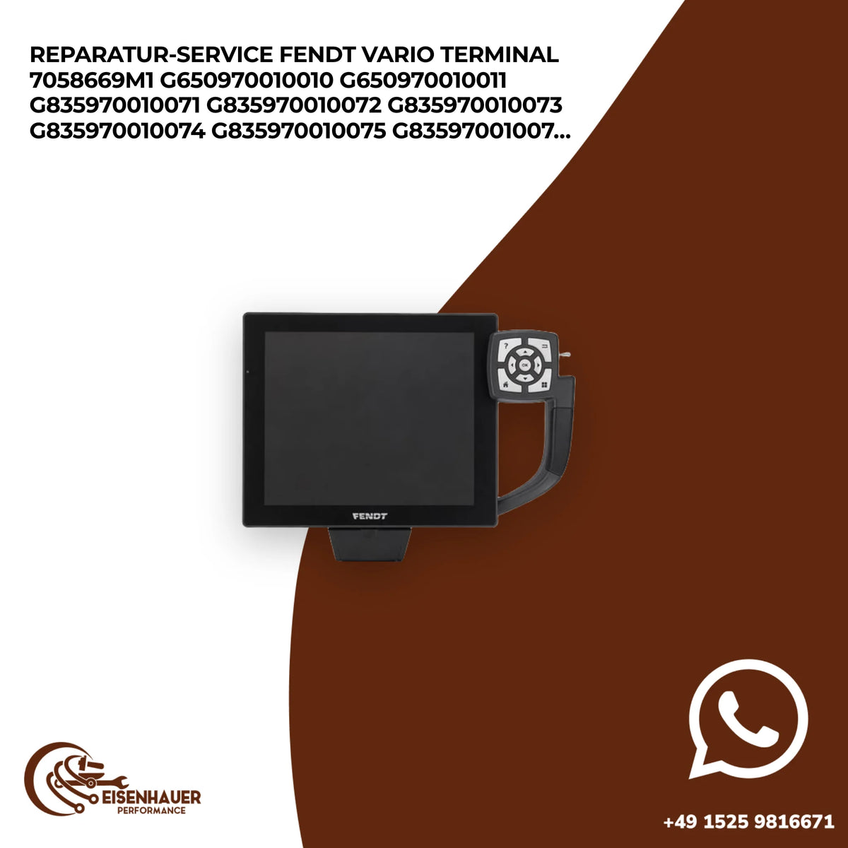 Reparatur Service Fendt Vario Terminal 7058669M1 G650970010010 G650970010011 G835970010071 G835970010072 G8…