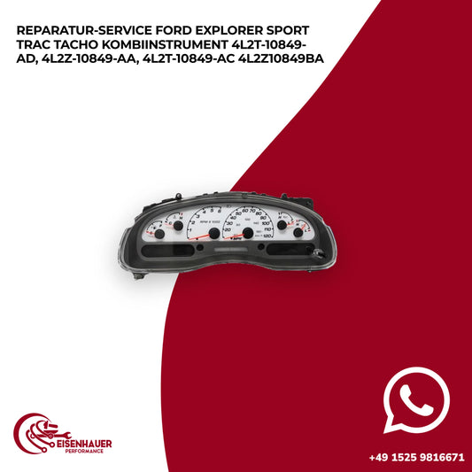 Reparatur Service FORD EXPLORER SPORT TRAC Tacho Kombiinstrument 4L2T-10849-AD, 4L2Z-10849-AA, 4L2T-10849-A…