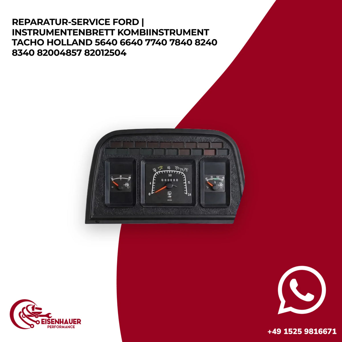 Reparatur Service Ford | Instrumentenbrett Kombiinstrument Tacho Holland 5640 6640 7740 7840 8240 8340 8200…