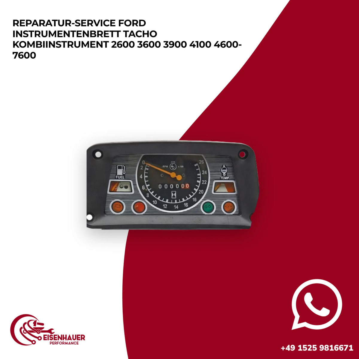 Reparatur Service Ford Instrumentenbrett Tacho Kombiinstrument 2600 3600 3900 4100 4600-7600
