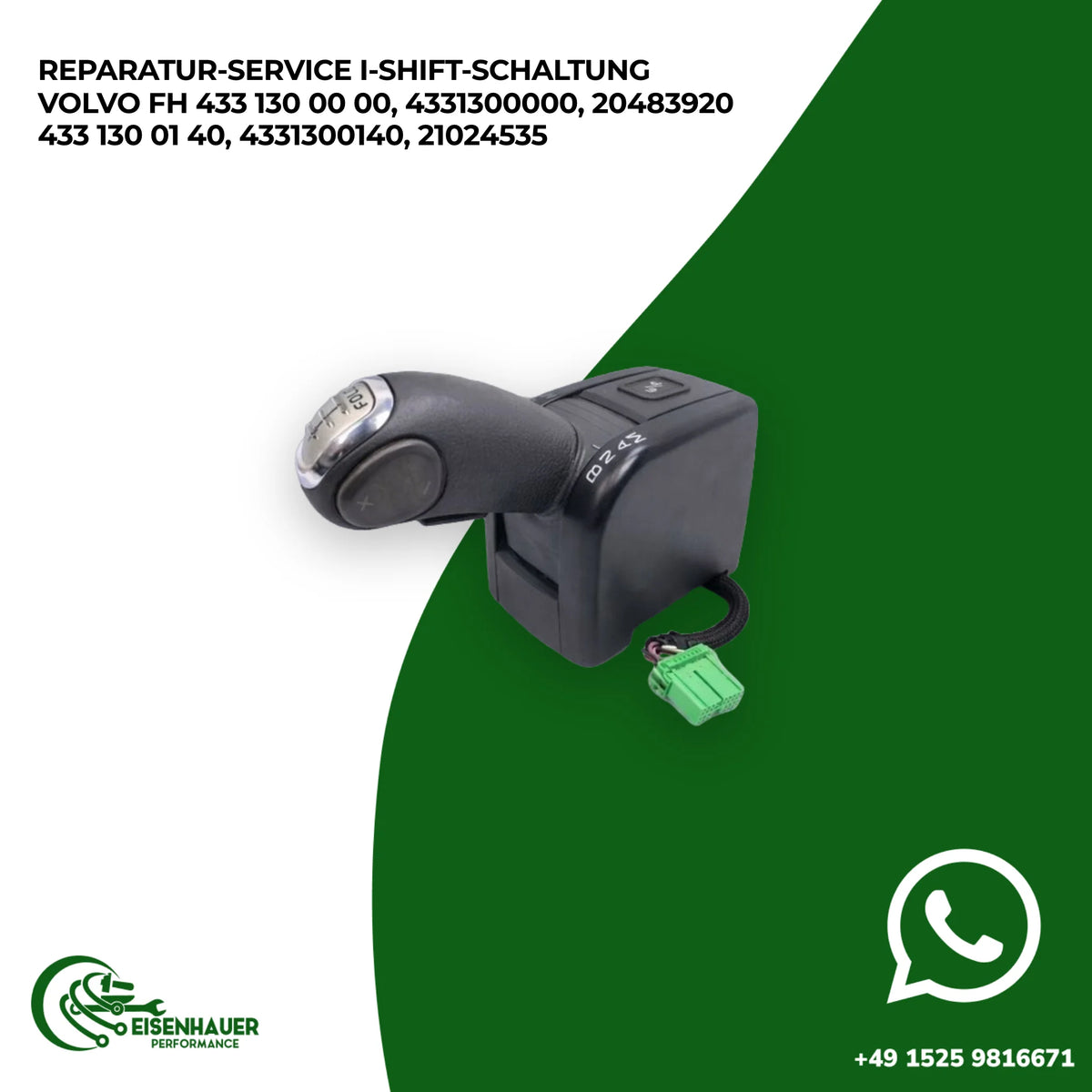 Reparatur Service I-Shift-Schaltung Volvo FH 433 130 00 00, 4331300000, 20483920 433 130 01 40, 4331300140…