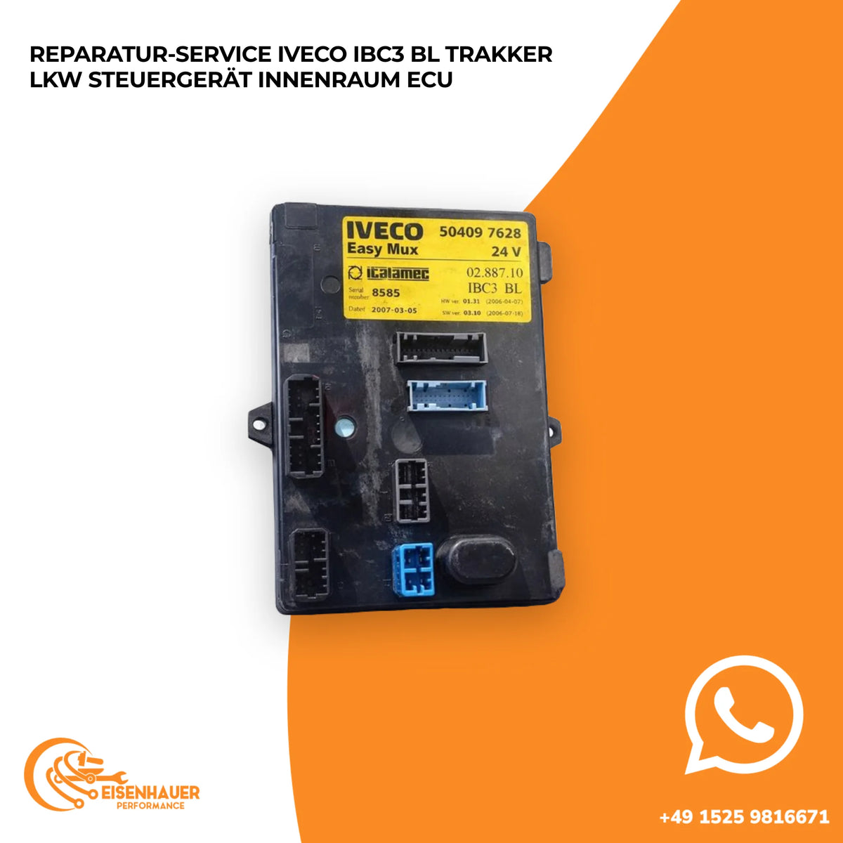 Reparatur Service Iveco IBC3 BL Trakker LKW Steuergerät Innenraum ECU