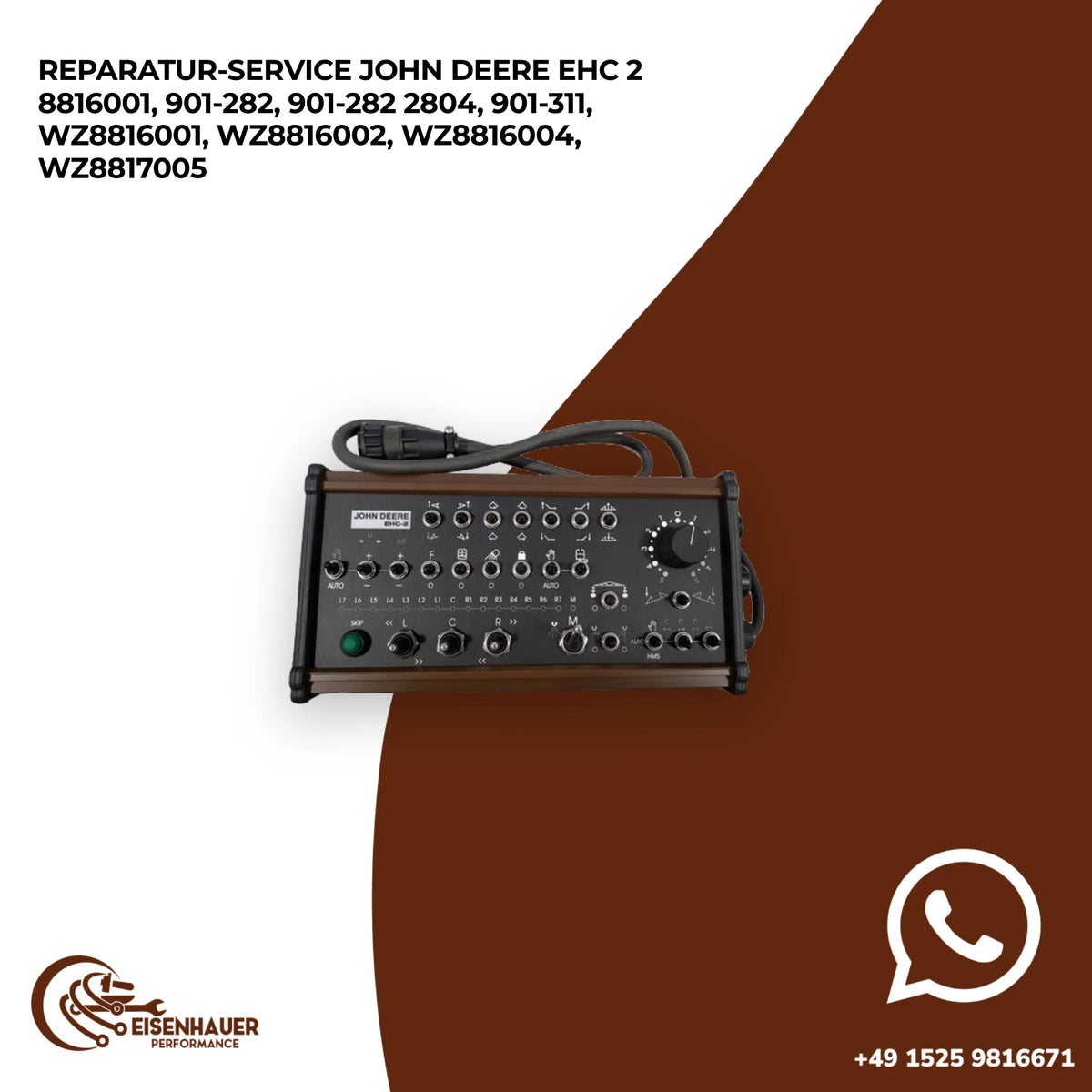 Reparatur Service John Deere EHC 2 8816001, 901-282, 901-282 2804, 901-311, WZ8816001, WZ8816002, WZ8816004…