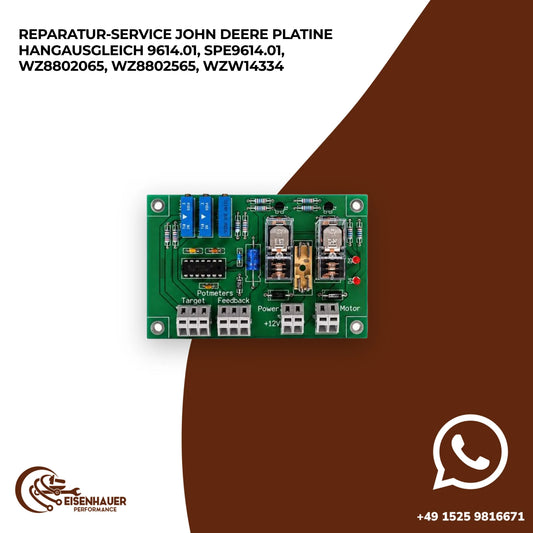 Reparatur Service John Deere Platine Hangausgleich 9614.01, SPE9614.01, WZ8802065, WZ8802565, WZW14334