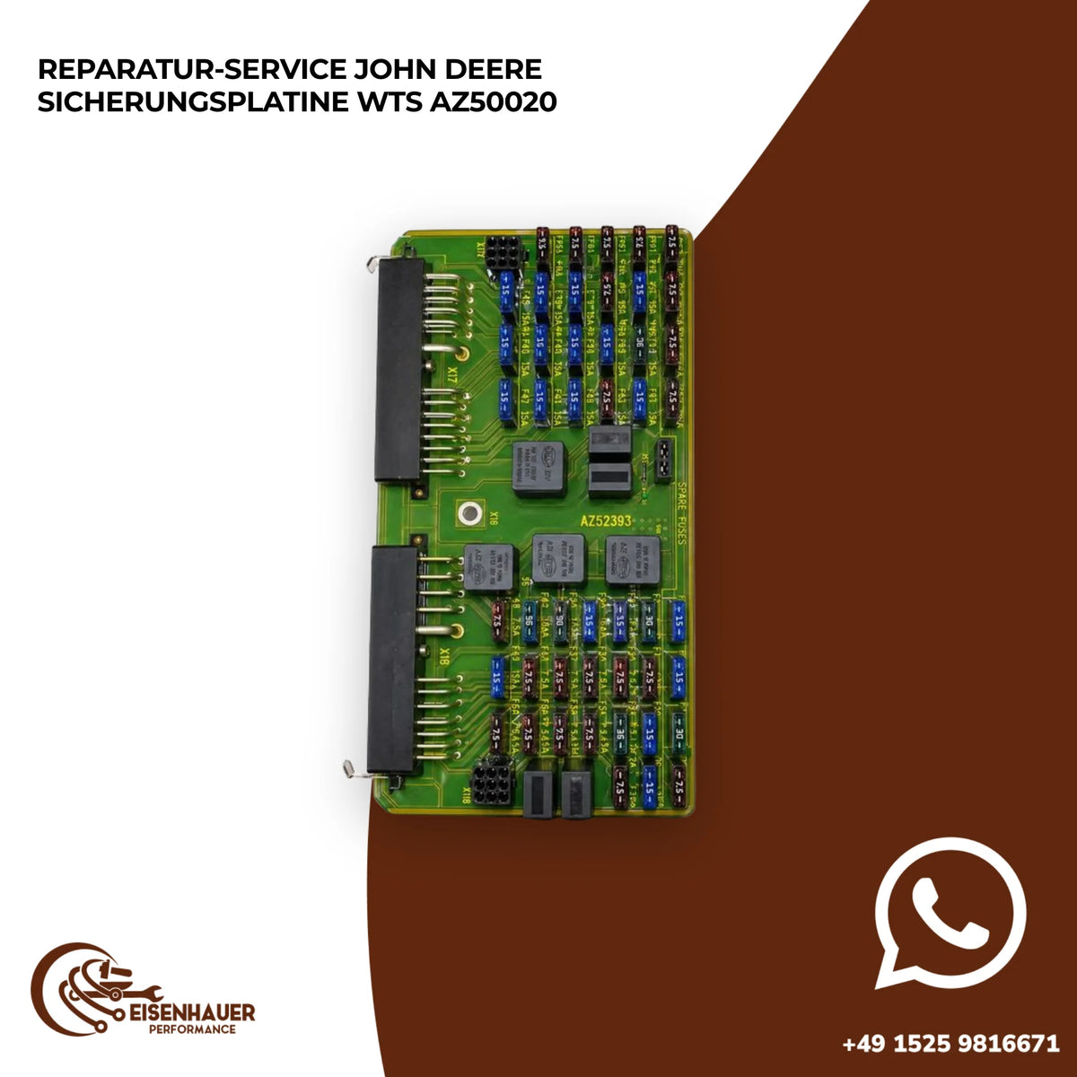 Reparatur Service John Deere Sicherungsplatine WTS AZ50020
