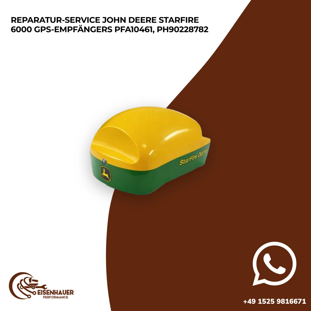 Reparatur Service John Deere StarFire 6000 GPS-Empfängers PFA10461, PH90228782