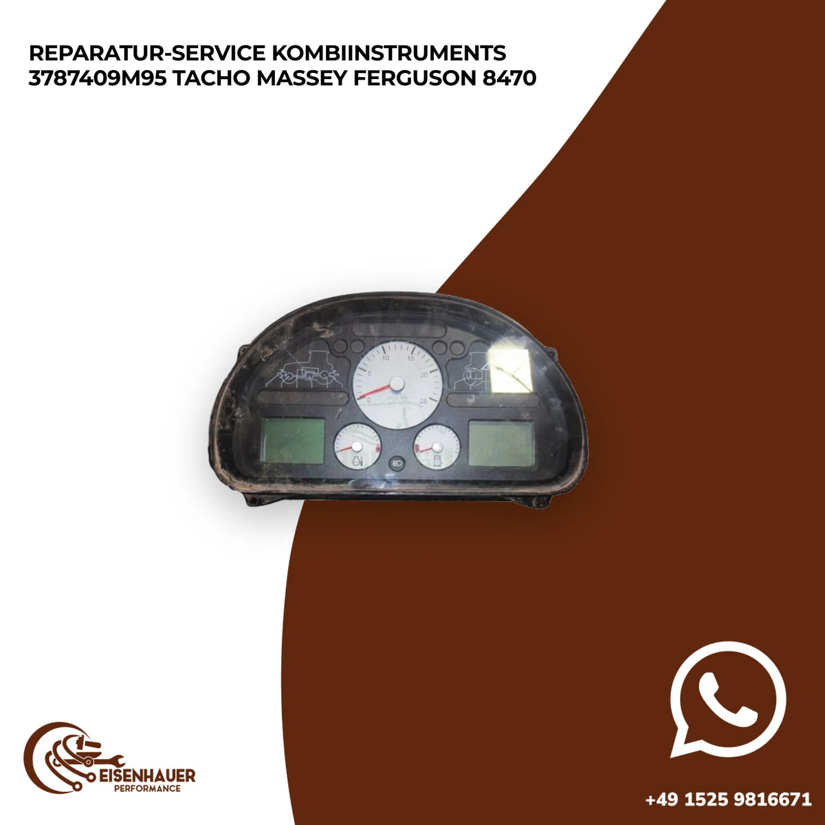 Reparatur Service Kombiinstruments 3787409M95 Tacho Massey Ferguson 8470