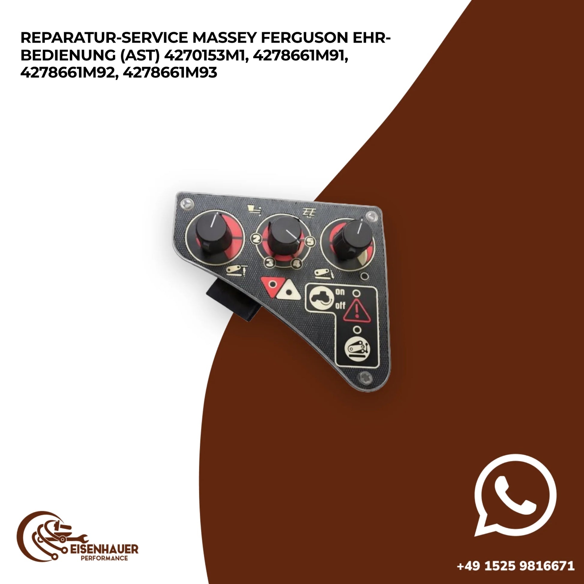 Reparatur Service Massey Ferguson EHR-Bedienung (AST) 4270153M1, 4278661M91, 4278661M92, 4278661M93