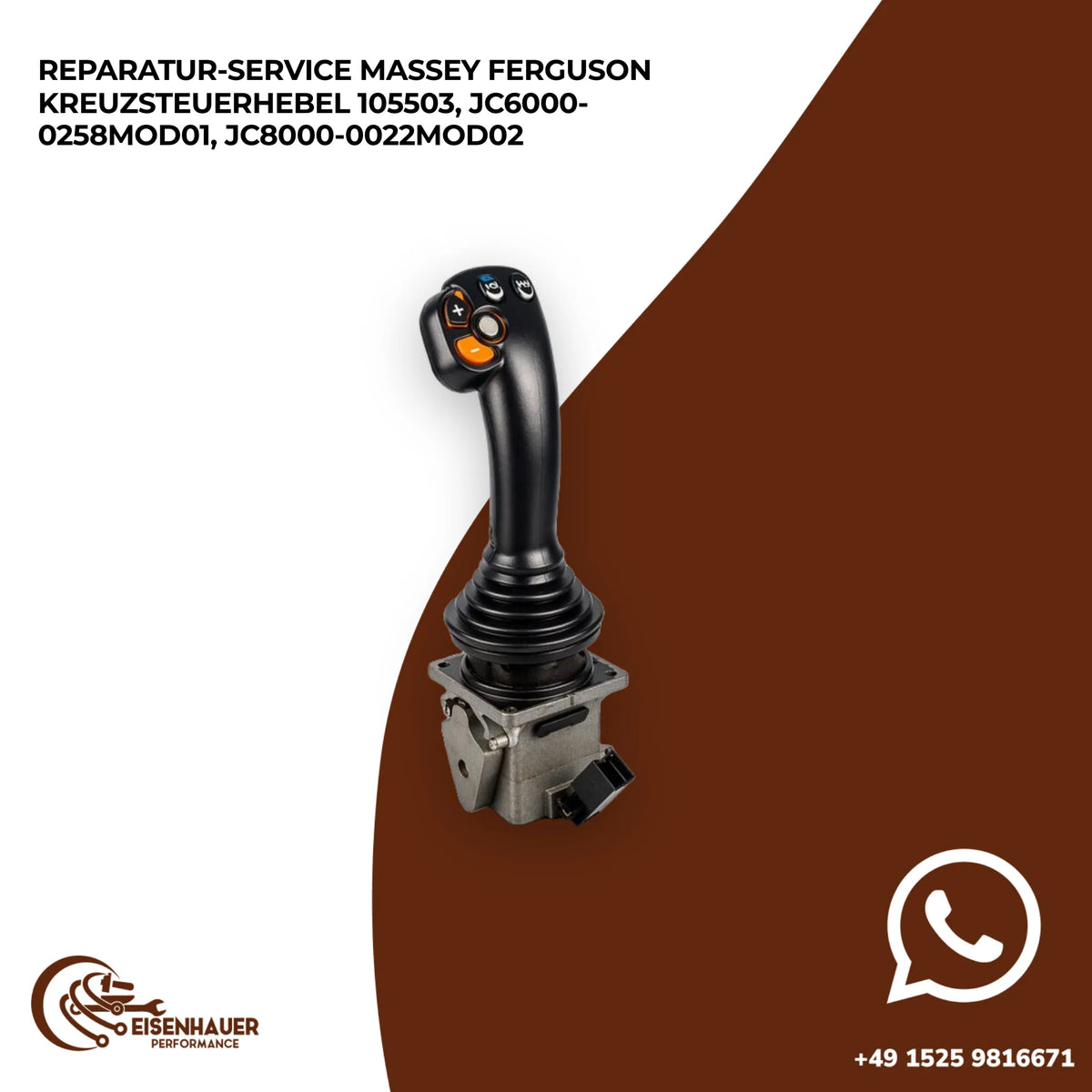 Reparatur Service Massey Ferguson Kreuzsteuerhebel 105503, JC6000-0258MOD01, JC8000-0022MOD02