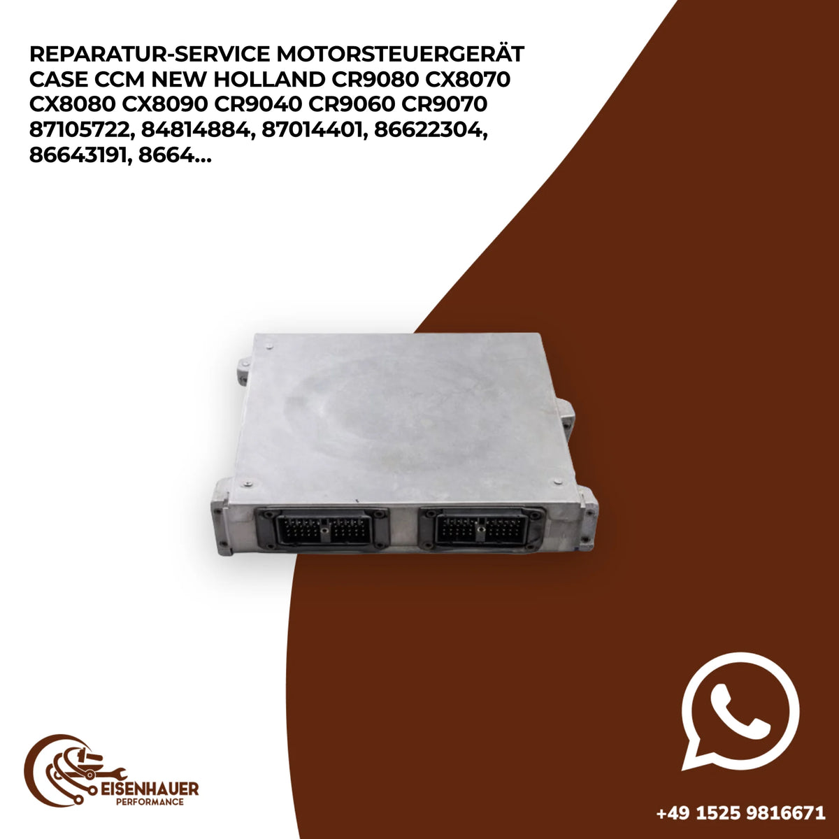 Reparatur Service Motorsteuergerät Case CCM New Holland CR9080 CX8070 CX8080 CX8090 CR9040 CR9060 CR9070 87…