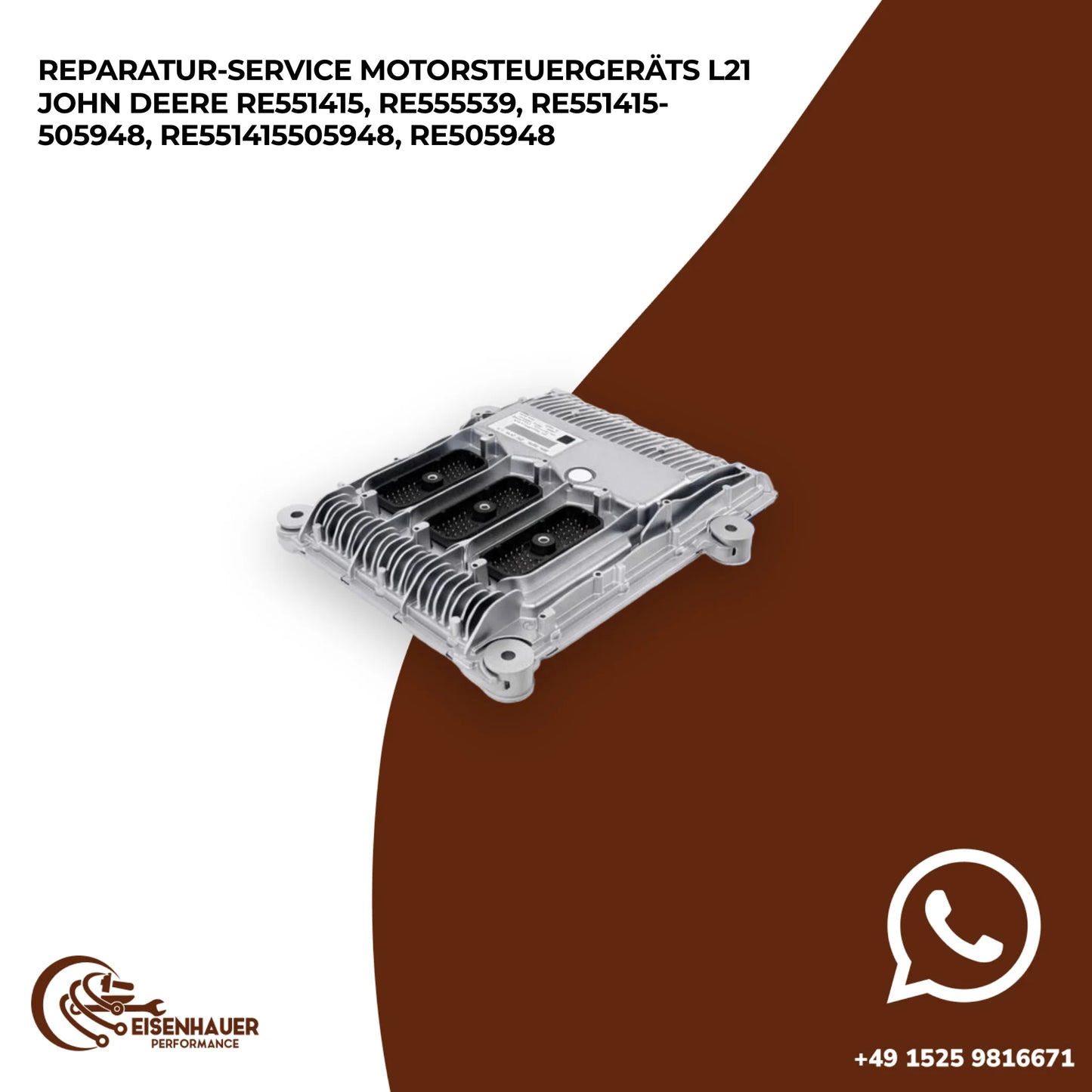 Reparatur Service Motorsteuergeräts L21 John Deere RE551415, RE555539, RE551415-505948, RE551415505948, RE5…