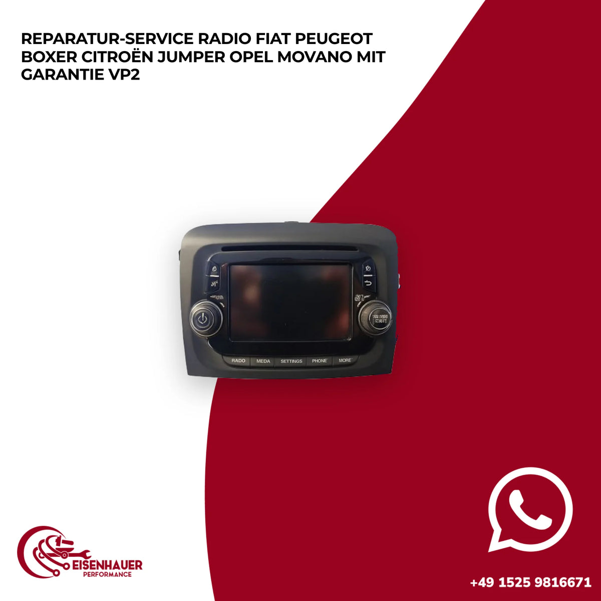 Reparatur Service Radio Fiat Peugeot Boxer Citroën Jumper Opel Movano️ ️VP2