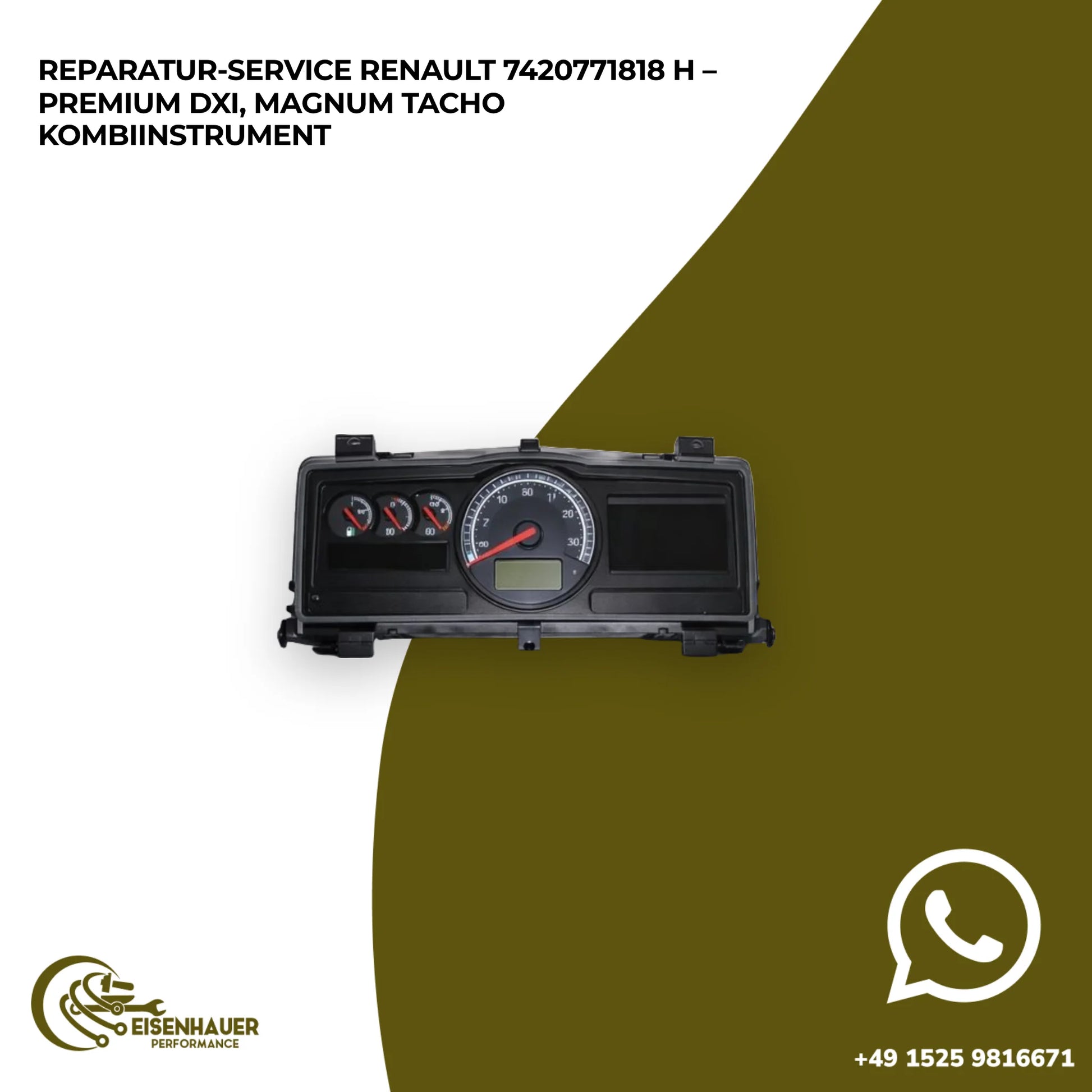 Reparatur Service Renault 7420771818 H – Premium DXI, Magnum Tacho Kombiinstrument