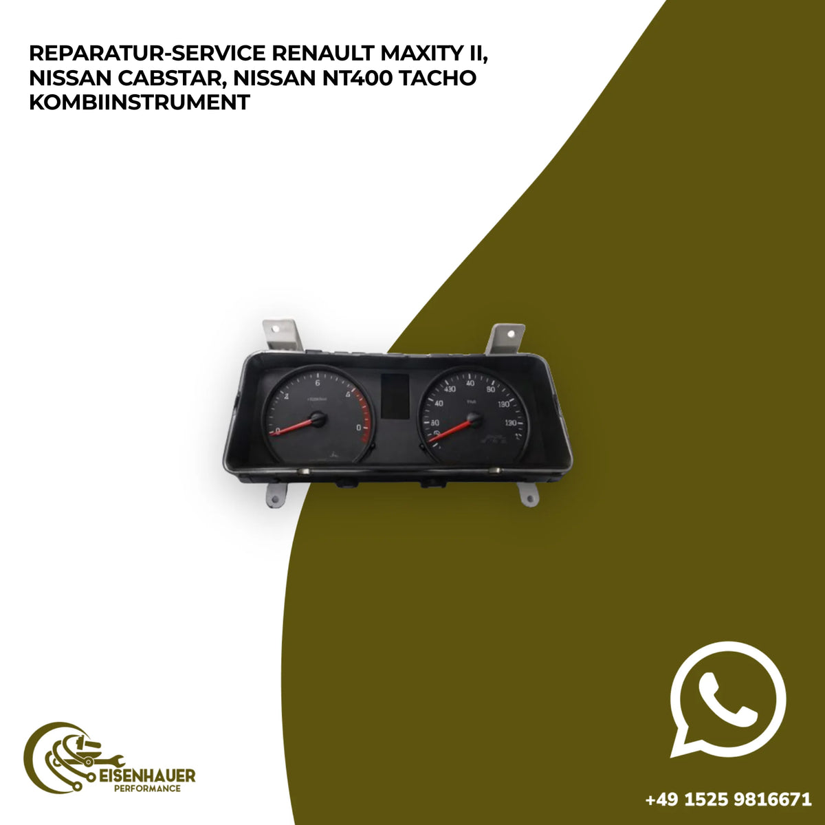 Reparatur Service Renault Maxity II, Nissan Cabstar, Nissan NT400 Tacho Kombiinstrument