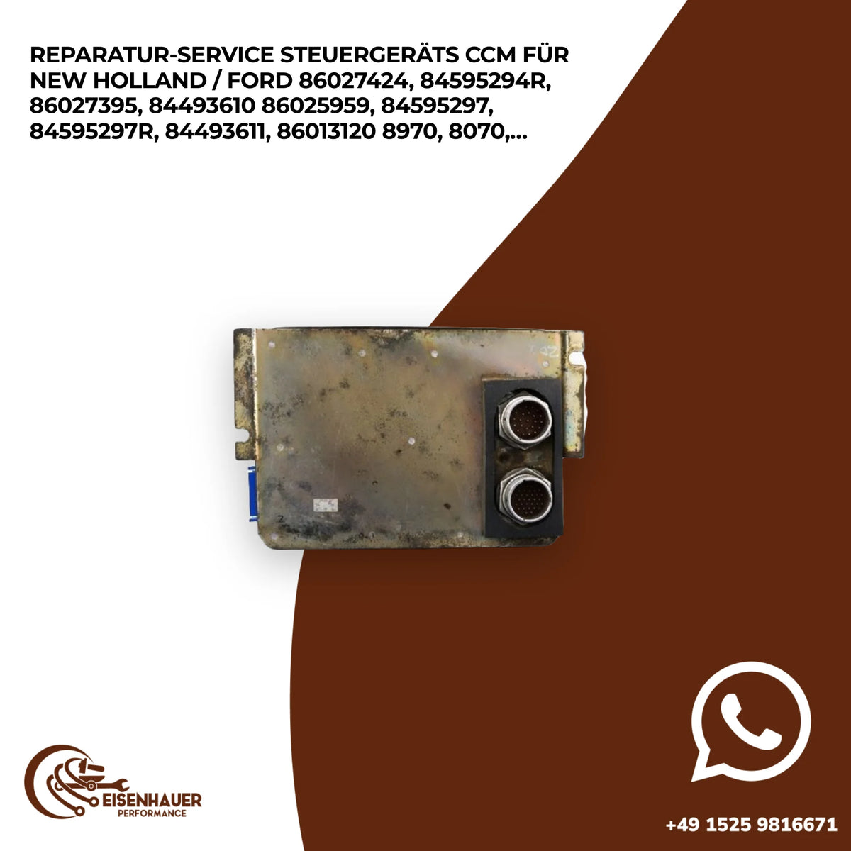 Reparatur Service Steuergeräts CCM für New Holland / Ford 86027424,84595294R,86027395,84493610 86025959,845…