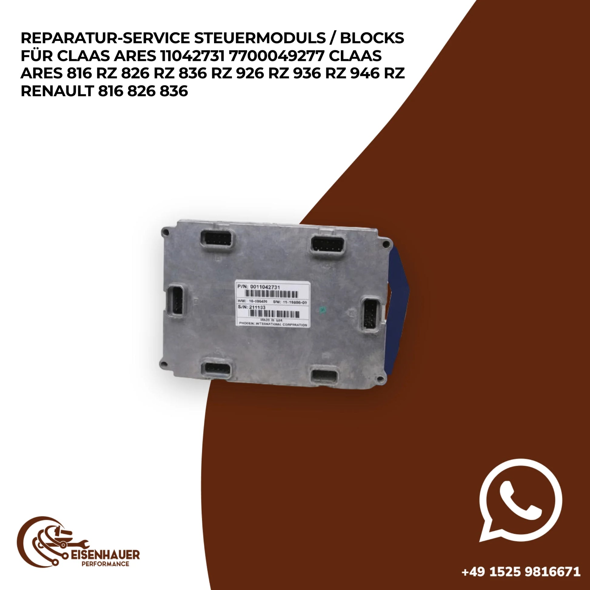 Reparatur Service Steuermoduls / Blocks für Claas ARES 11042731 7700049277 Claas Ares 816 RZ 826 RZ 836 RZ…