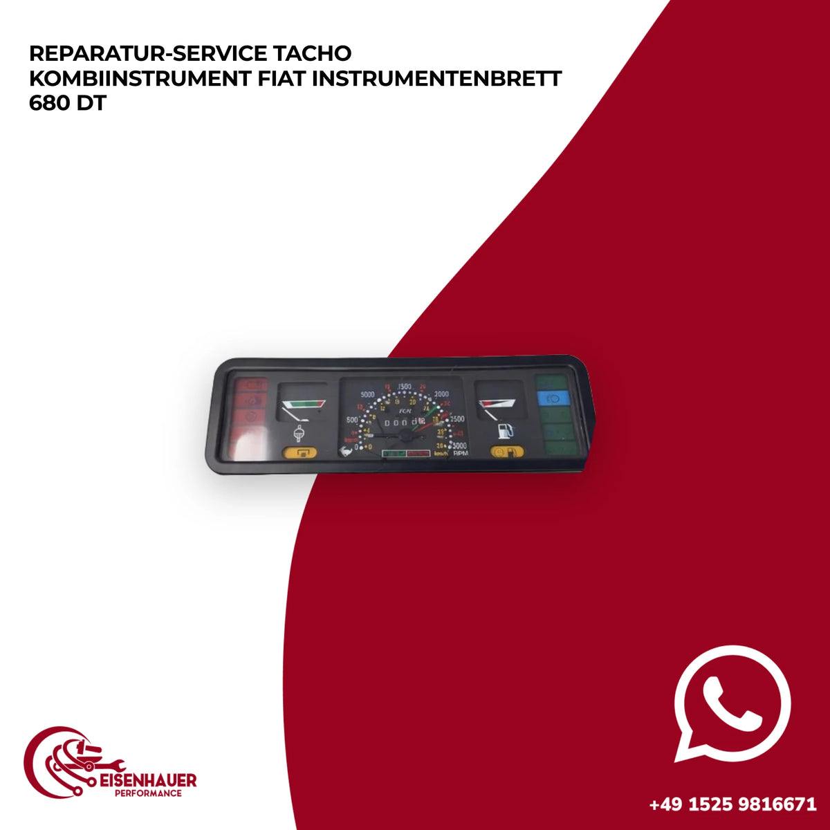 Reparatur Service Tacho Kombiinstrument Fiat Instrumentenbrett 680 DT