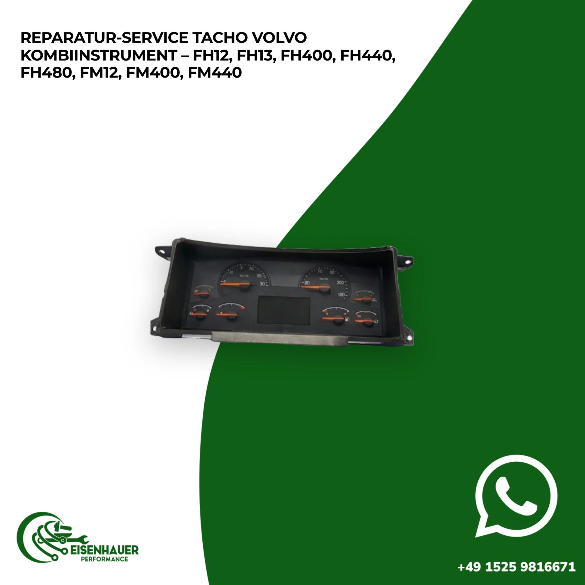 Reparatur Service Tacho VOLVO Kombiinstrument – FH12, FH13, FH400, FH440, FH480, FM12, FM400, FM440
