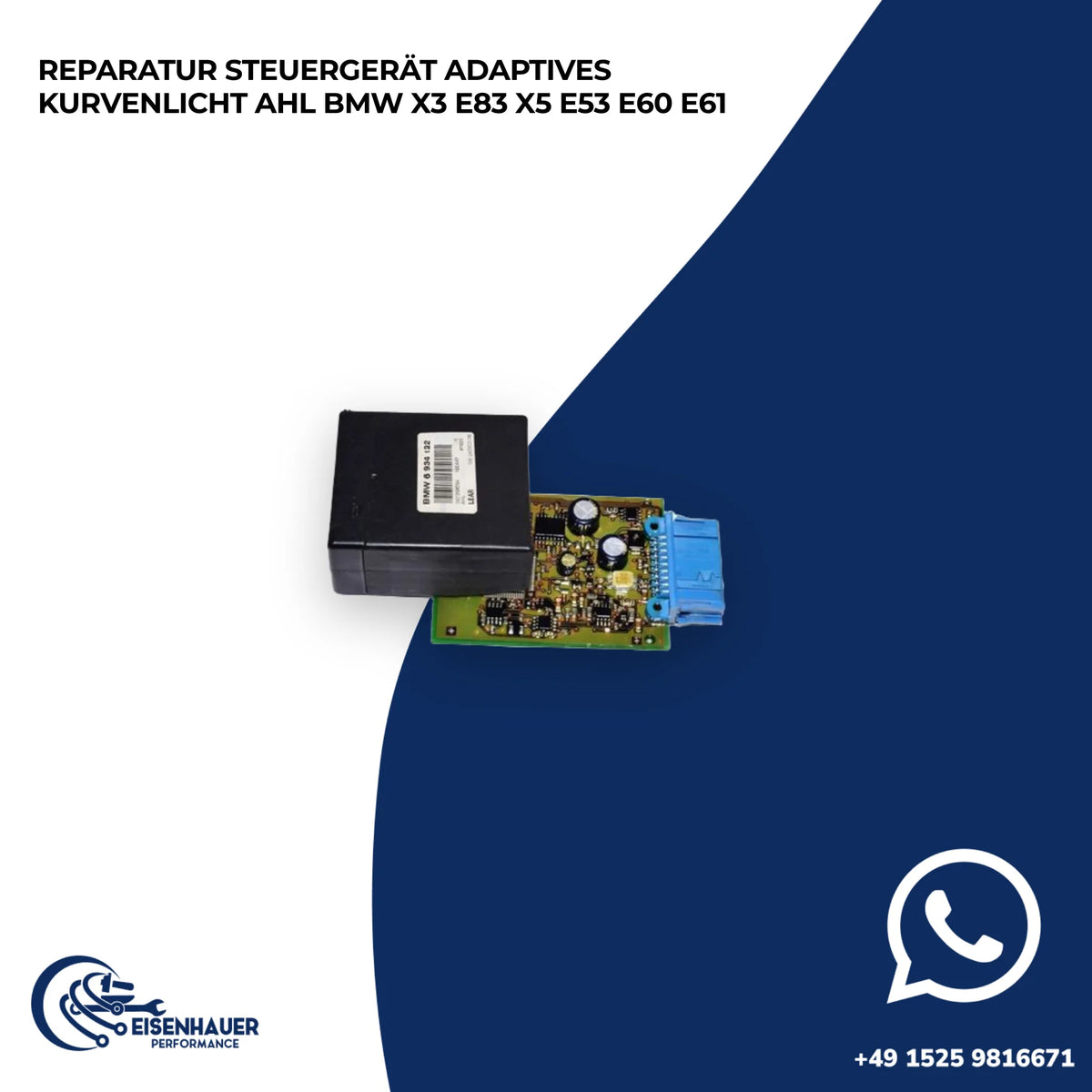 Reparatur Steuergerät Adaptives Kurvenlicht AHL BMW X3 E83 X5 E53 E60 E61