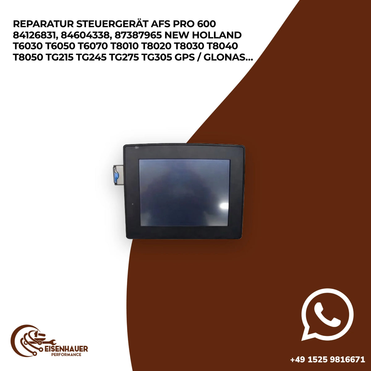 Reparatur steuergerät AFS Pro 600 84126831, 84604338, 87387965 New Holland T6030 T6050 T6070 T8010 T8020 T8…