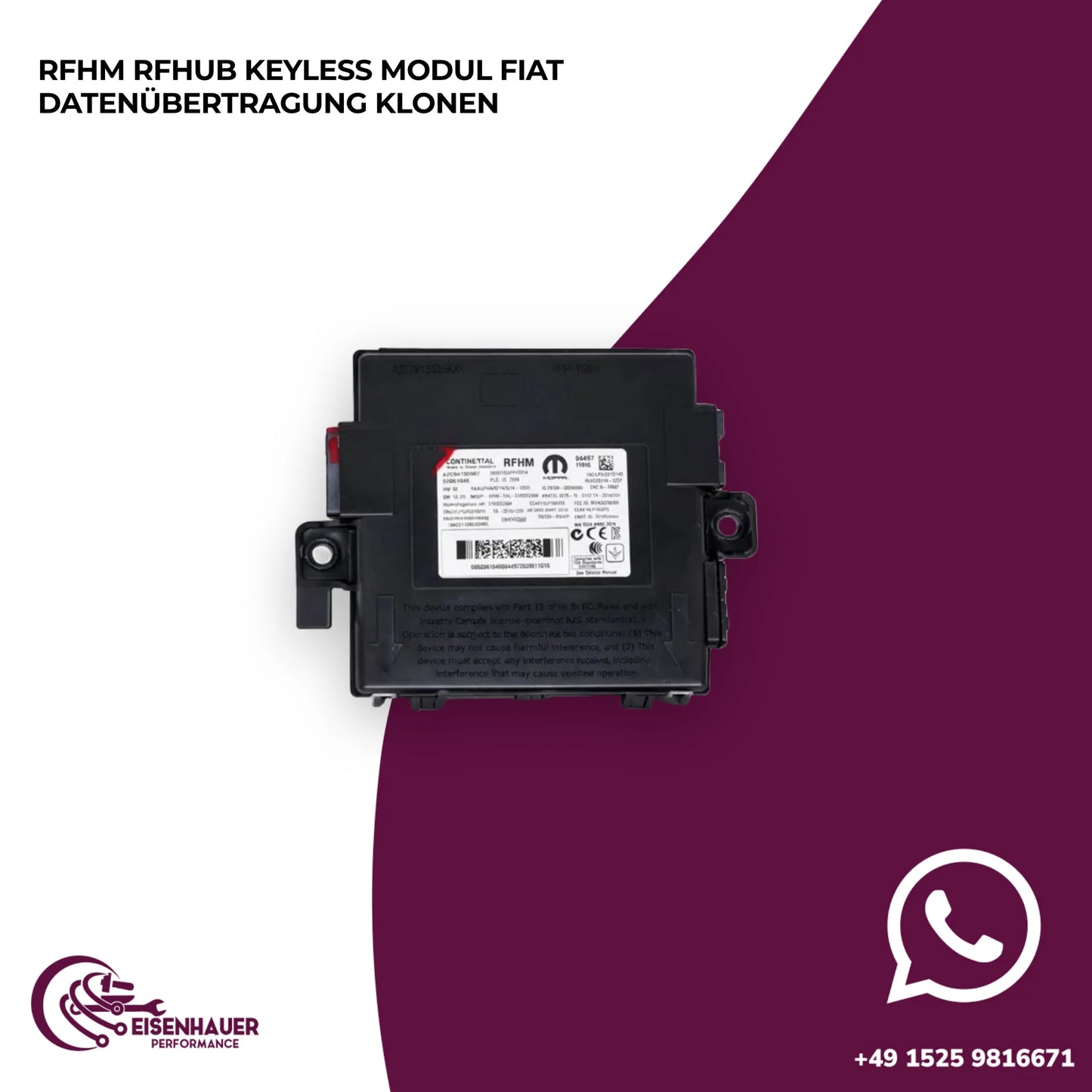 RFHM RFHUB KEYLESS Modul FIAT Datenübertragung Klonen