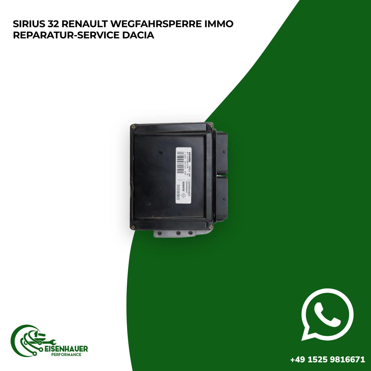 Sirius 32 Renault Wegfahrsperre Immo Reparatur Service Dacia