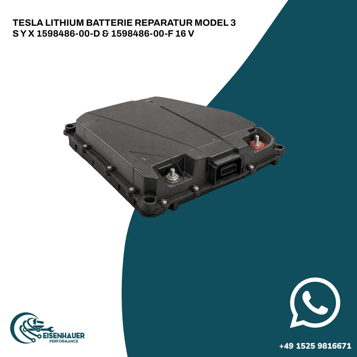 Tesla Lithium Batterie Reparatur Model 3 S Y X 1598486-00-D & 1598486-00-F 16 V