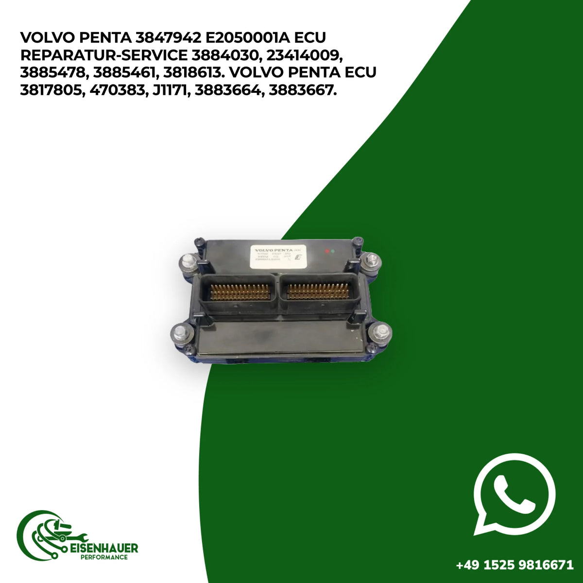 Volvo Penta 3847942 E2050001A ECU Reparatur Service 3884030, 23414009, 3885478, 3885461, 3818613. Volvo Pen…