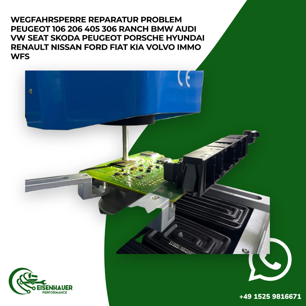 Wegfahrsperre Reparatur Problem Peugeot 106 206 405 306 Ranch BMW Audi VW Seat Skoda Peugeot Porsche Hyunda…